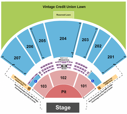 Hollywood Casino Amphitheatre Blue October Seating Chart